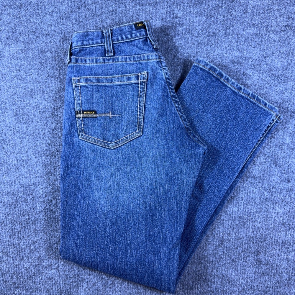 Ariat Rebar M5 Straight Leg Jeans Western Workwear Mens 28x32 Medium Wash